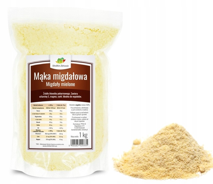 MĄKA MIGDAŁOWA migdały mielone WYSOKA JAKOŚĆ 1kg