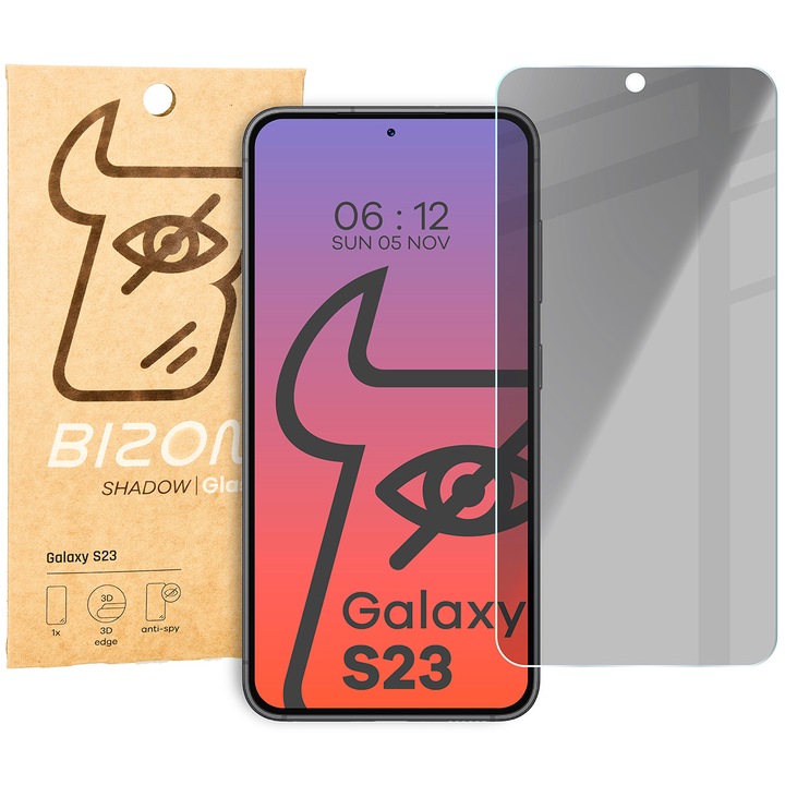 Szkło prywatyzujące Bizon do Galaxy S23, szkło hartowane, szkiełko, 9H