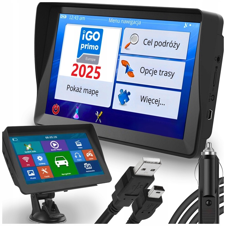 Nawigacja samochodowa dla ciężarówek GPS 7 iGO Primo TIR BUS Autobus