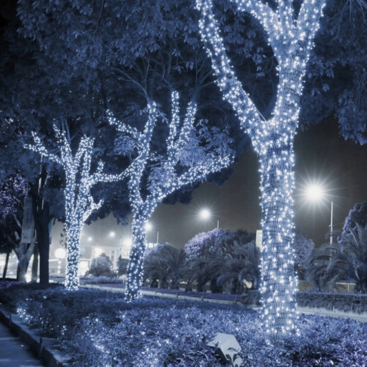 LAMPKI CHOINKOWE 1000 LED ZEWNĘTRZNE WEWNĘTRZNE BIALY ZIMNY