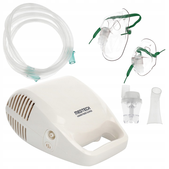 INHALATOR TŁOKOWY DLA DZIECI DOROSŁYCH NEBULIZATOR INHALACJA MASKA CICHY