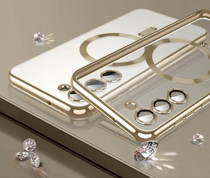 ETUI MAGSAFE GLAMOUR CLEAR CASE do SAMSUNG GALAXY S24 FE 5G SZKŁO HARTOWANE