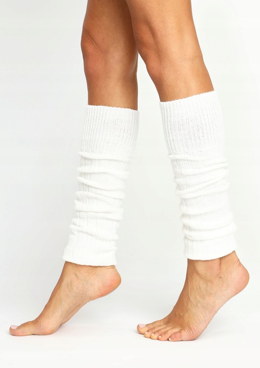 Getry Damskie Ocieplacze na Nogi Zimowe Ocieplane Grube Cerber BIAŁE