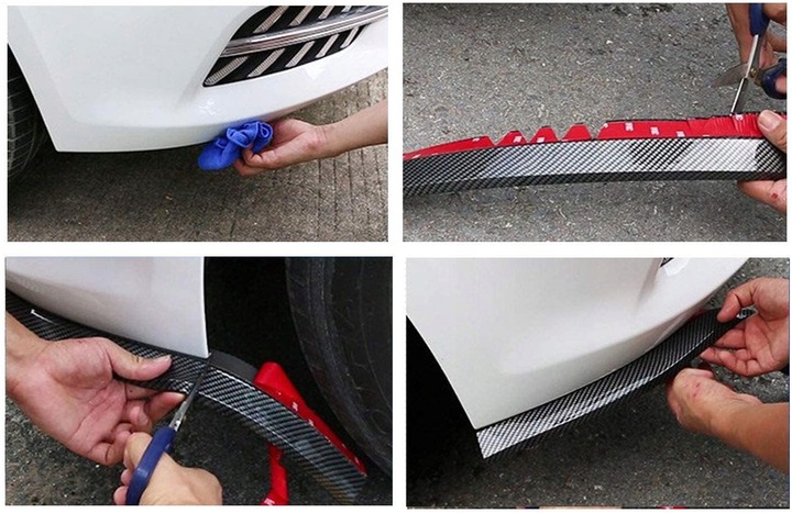 UNIWERSALNA dokładka zderzaka przedniego spoiler GUMOWA 2,5m SPOJLER OSŁONA