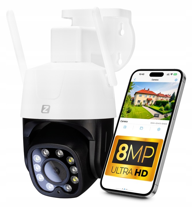 Kamera Zewnętrzna Obrotowa WiFi 8MPx 8MP 4K UHD AUDIO APLIKACJA 4XZOOM