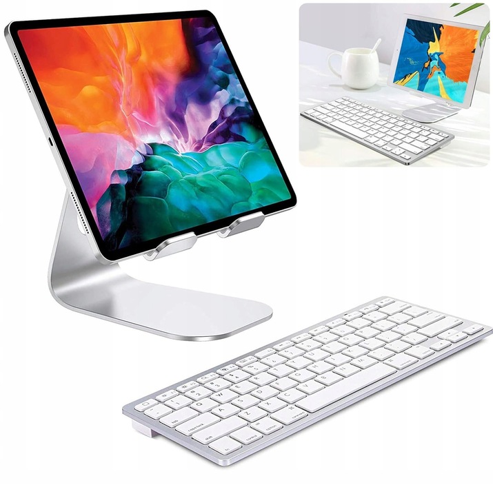 Klawiatura Bezprzewodowa Bluetooth do iPad iMac PS PC Komputera Biała