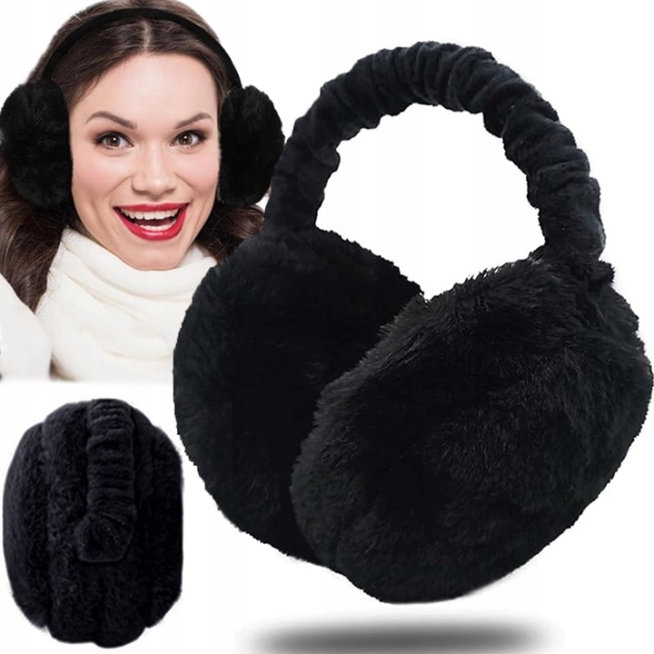 NAUSZNIKI ZIMOWE JESIENNE NA USZY CIEPŁE FUTERKO PLUSZOWE REGULOWANE