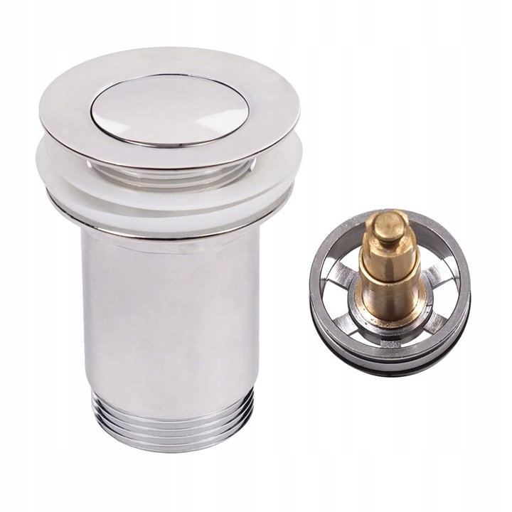 Korek Umywalkowy Klik Klak Chrom Mosiężny bez przelewu JANO S2182