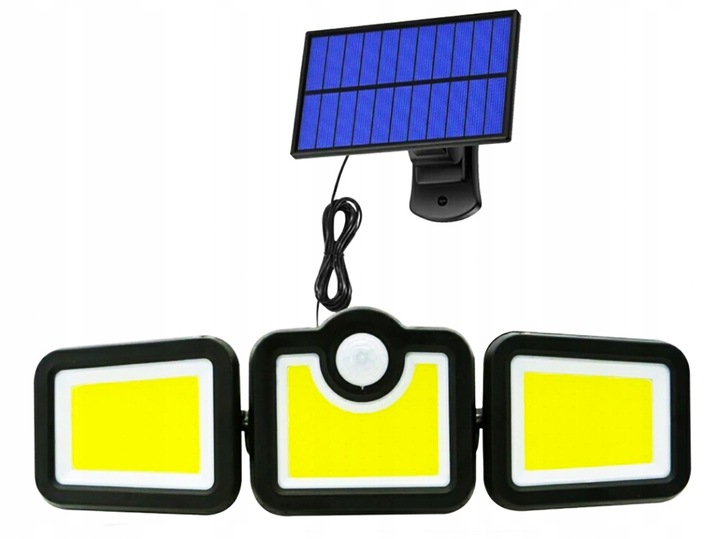 MOCNA LAMPA SOLARNA 171 LED 3w1 CZUJNIK RUCHU ZMIERZCHU OSOBNY PANEL PILOT