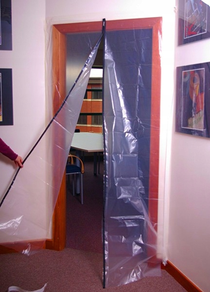 Drzwi przeciwpyłowe z zamkiem DRZWI REMONTOWE FOLIOWE Kurtyna 220x120cm