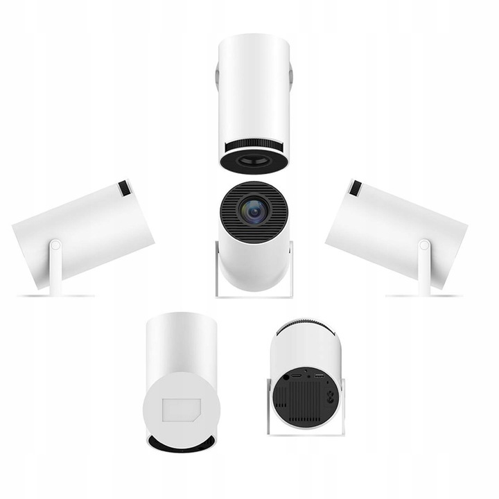 PROJEKTOR RZUTNIK ANDROID TV WIFI MINI 4K PRZENOŚNY SMART GŁOŚNIK OBROTOWY