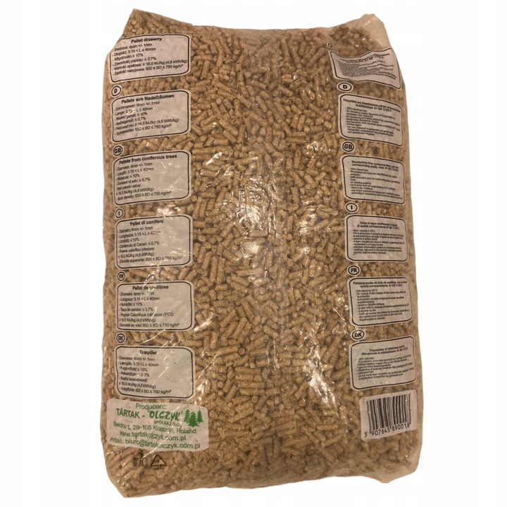 PELLET DRZEWNY PELET DREWNIANY OLCZYK Opał zimowy A1 ENplus - Paleta 975 KG