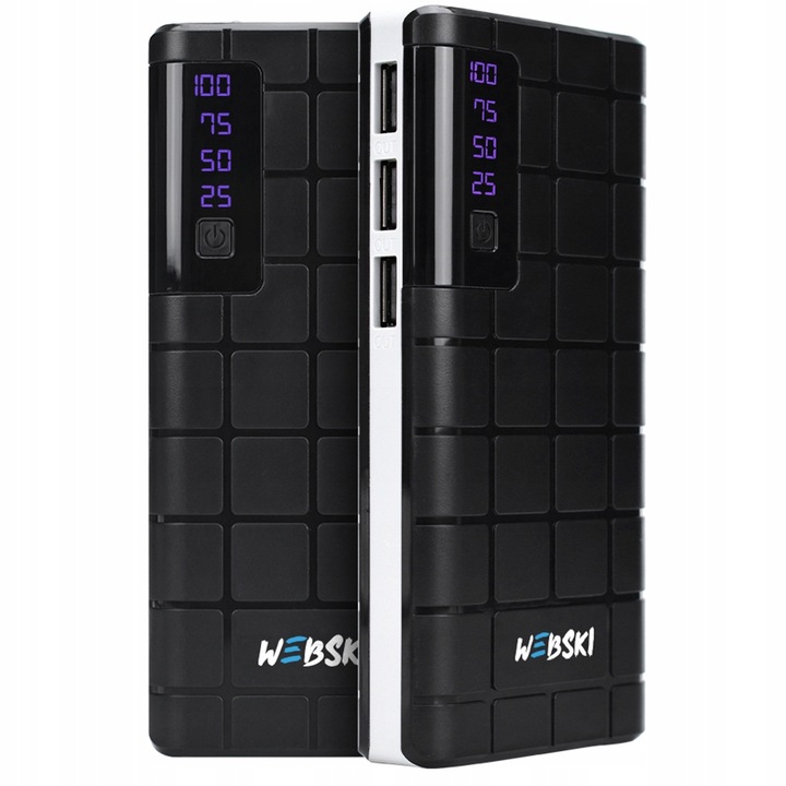 MOCNY POWERBANK 20000mAh z trzema portami USB awaryjną LATARKA LED Webski