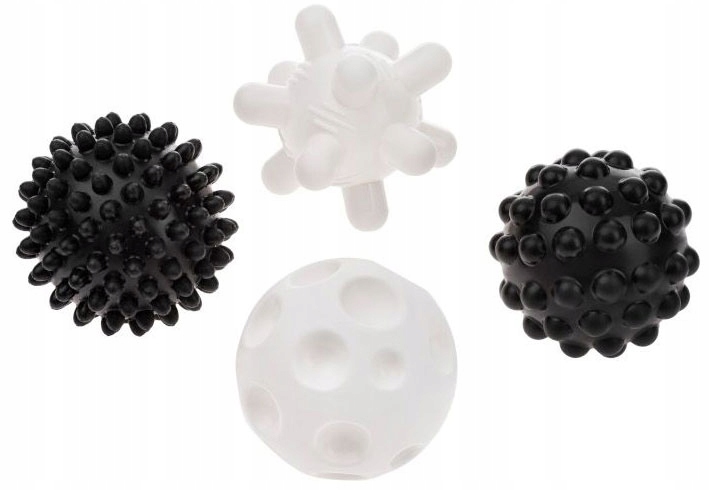 AKUKU Piłeczki SENSORYCZNE KONTRASTOWE CZARNO BIAŁE piłki SENSORKY od 0m+