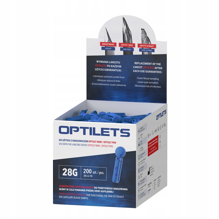 LANCETY OPTILETS 200SZT. DO NAKŁUWACZA OPTILET