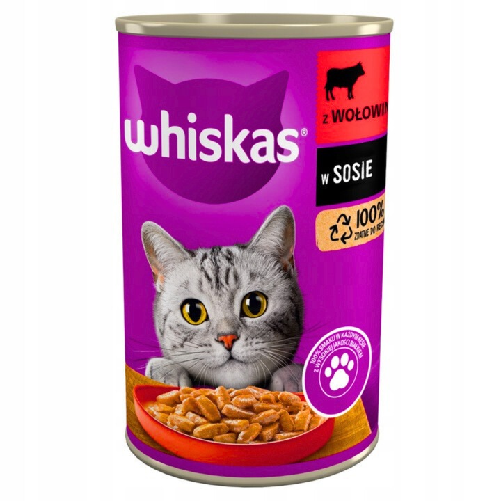 Whiskas Mix Smaków Mokra Karma Dla Kota Adult 24x400g Puszki 9,6kg