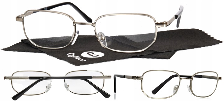 OKULARY KOREKCYJNE MOCNE METALOWE plusy OD +2 DO +6 dali +4,5 +5 +5,5