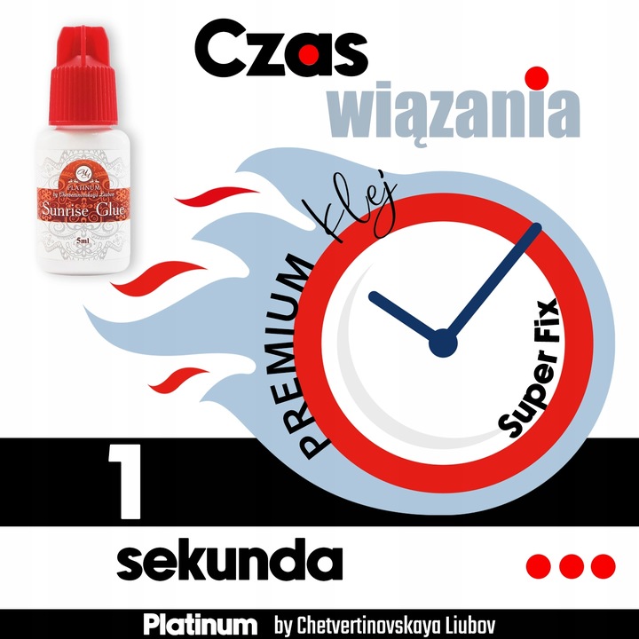 Klej do Przedłużania Rzęs Czarny Sunrise 10ml PLATINUM na Upały