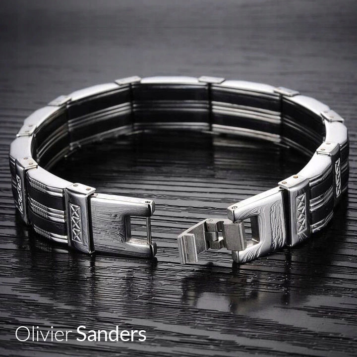 SREBRNA BRANSOLETKA MĘSKA BRANSOLETA 925 MASYWNA GRAWER NA PREZENT DLA TATY