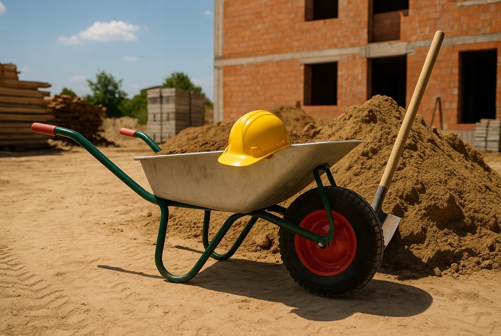 KOŁO KÓŁKO DO TACZKI WÓZKA MOCNE 260x85MM 3,00/4 Z DĘTKĄ POMPOWANE