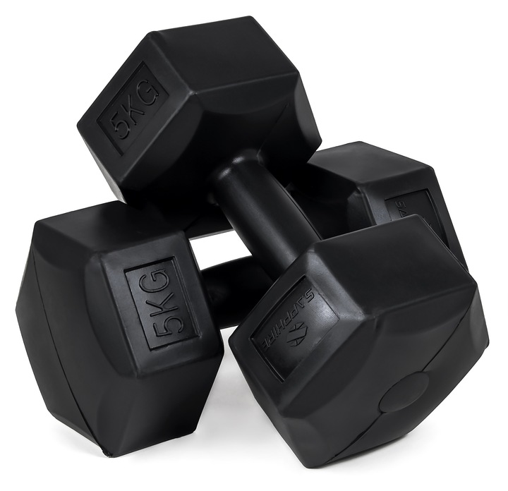HANTLE hantelki CIĘŻARKI 2x5KG ZESTAW do ćwiczeń fitness BITUMICZNE