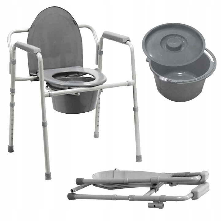 KRZESŁO TOALETOWE dla Seniora Przenośna toaleta WC sanitarne MOCNE 136