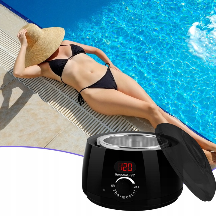 Zestaw do depilacji PODGRZEWACZ 500ml 100W 5x wosk twardy LED wyświetlacz