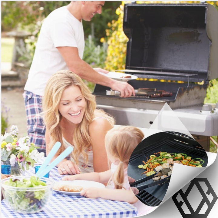 12x MATA DO GRILLA TEFLONOWA PODKŁADKA DO PIECZENIA TACKA WIELORAZOWA