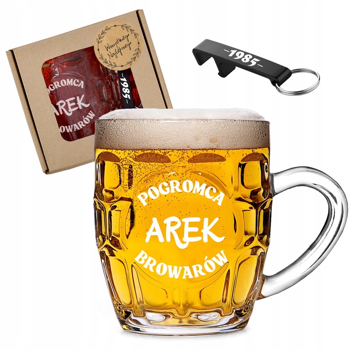 Kufel Do Piwa Z Grawerem +otwieracz Prezent na Urodziny 18-30-40 Dla