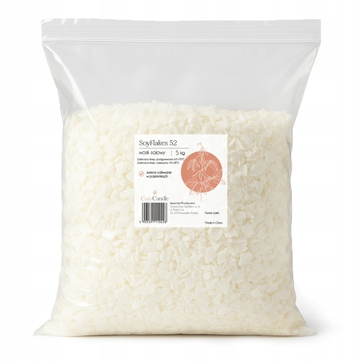 Wosk sojowy do świec sojowych naturalny eko SoyFlakes 52 w płatkach 5 kg