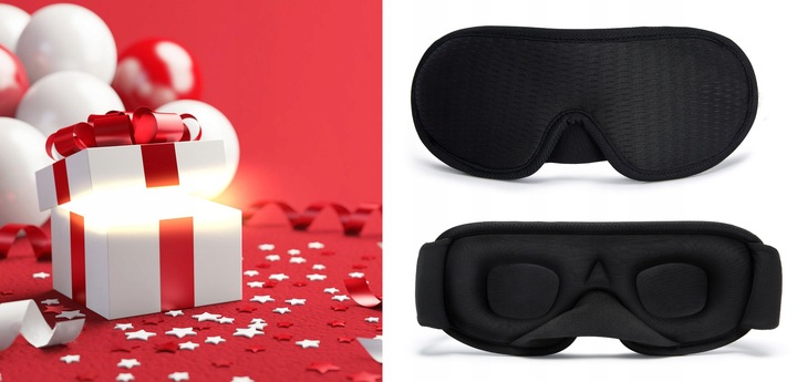 OPASKA NA OCZY DO SPANIA 3D Maska Zaciemniająca Regulowana MEMORY CZARNA