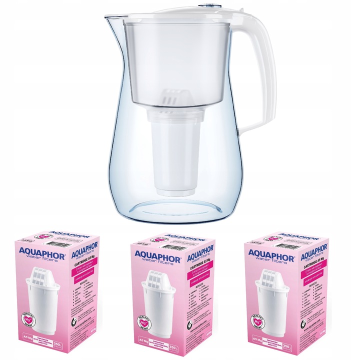 Dzbanek Filtrujący Aquaphor Provence Biały 4,2L Duży, 3 Wkłady A5