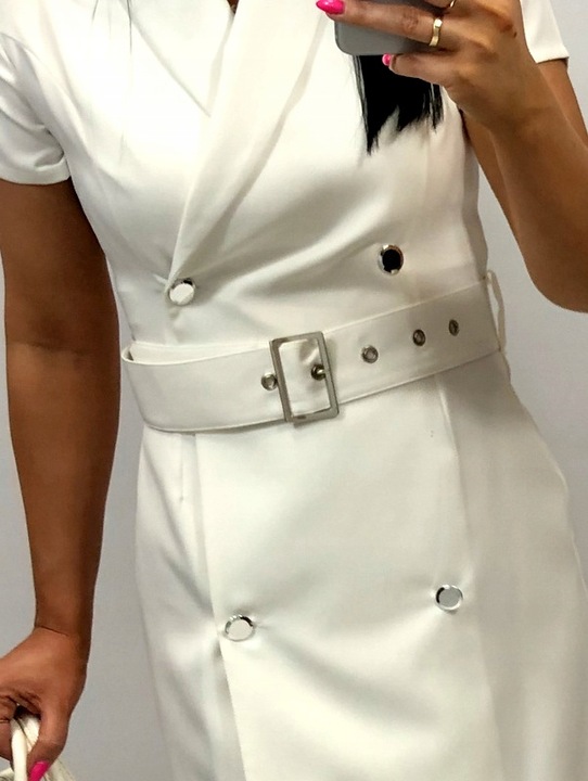 Sukienki Damskie na Komunię Chrzciny Sukienka Elegancka Ołówkowa Róż M