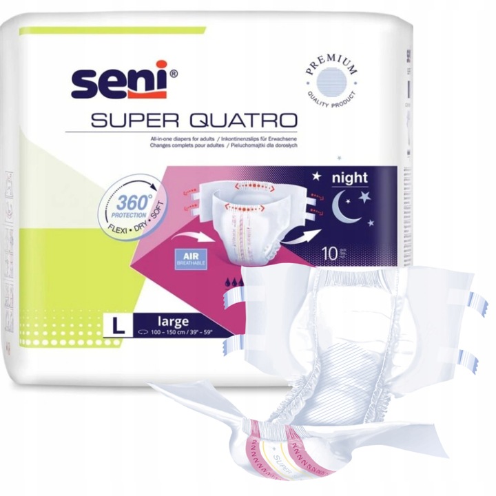 Super Seni Quatro pieluchy dla dorosłych rzepy L