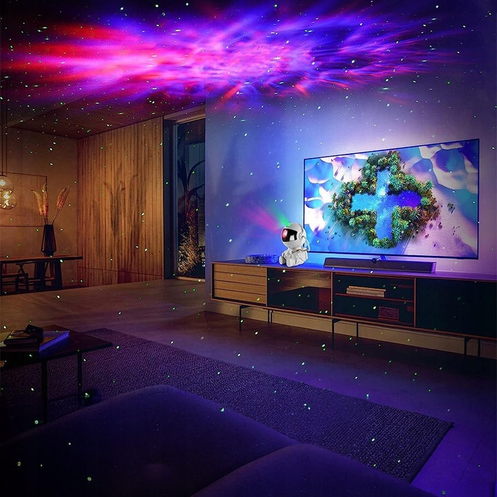 PROJEKTOR GWIAZD ASTRONAUTA LAMPKA NOCNA DLA DZIECKA GALAXY KOSMOS + PILOT