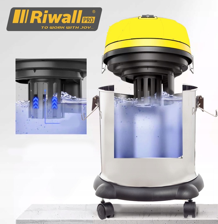 Odkurzacz przemysłowy bezworkowy Riwall FERDEK 1.0 RVC-03 DO GIPSU PYŁ