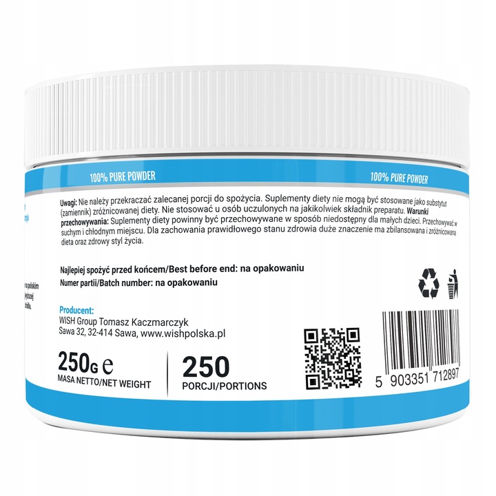 INOSITOL 100% CZYSTY Witamina B8 1000mg 250g