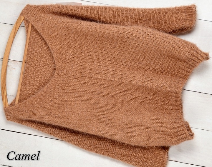 WŁOSKI SWETER MOHER KOBIECY MIĘKKI SWETER MOHER OVERSIZE kolory 686