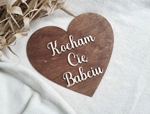 TABLICZKI DO ZDJĘĆ KOCHAM CIĘ BABCIU DZIADKU SERCE DZIEŃ BABCI 2 SZT