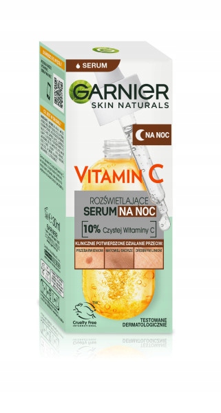 Garnier Serum Do Twarzy Z Witaminą C Zestaw: Dzień, Noc i Z Kwasami AHA BHA