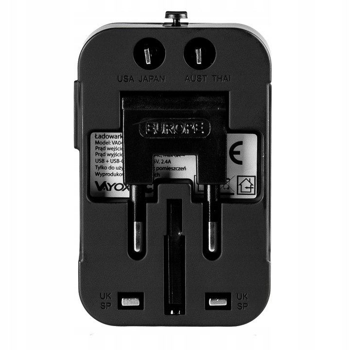 PRZEJŚCIÓWKA ADAPTER PODRÓŻNY CAŁY ŚWIAT GNIAZDKA UK USA EU ŁADOWARKA