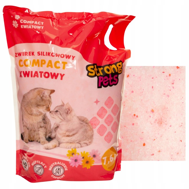 STRONG PETS ŻWIREK SILIKONOWY DLA KOTA COMPACT KWIATOWY 7,6L