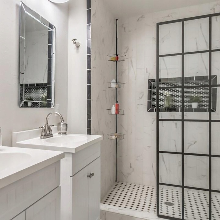 Półka łazienkowa narożna teleskopowa 4 półki do łazienki toalety WC