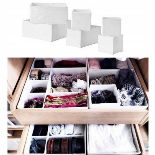 IKEA SKUBB pudełka pojemniki do komody x6 białe