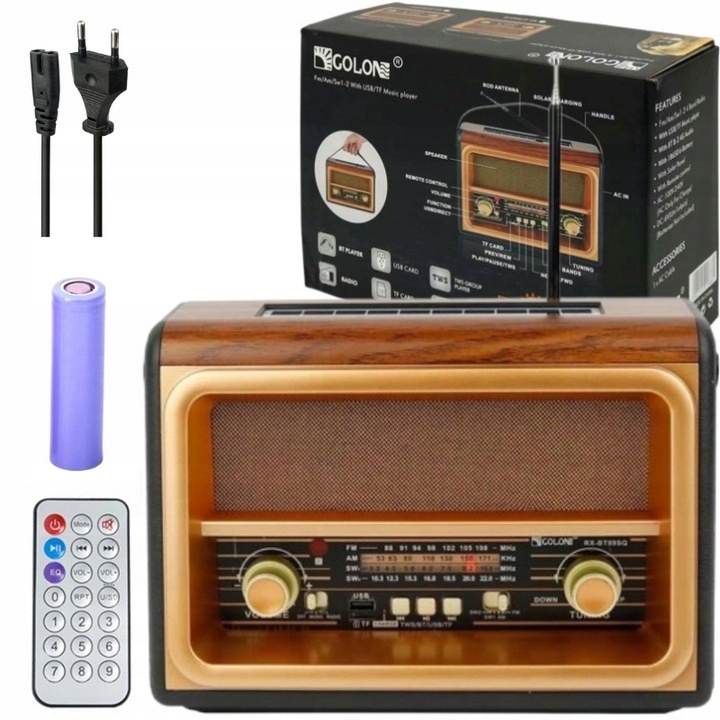 Radio RETRO FM akumulatorowe sieciowe z Bluetooth USB PRZENOŚNE