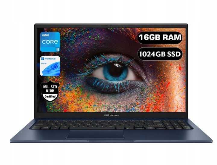 MOCNY LAPTOP Asus Vivobook F15 Intel Core i5 16/1024GB 15.6 FHD W11 MIL-STD