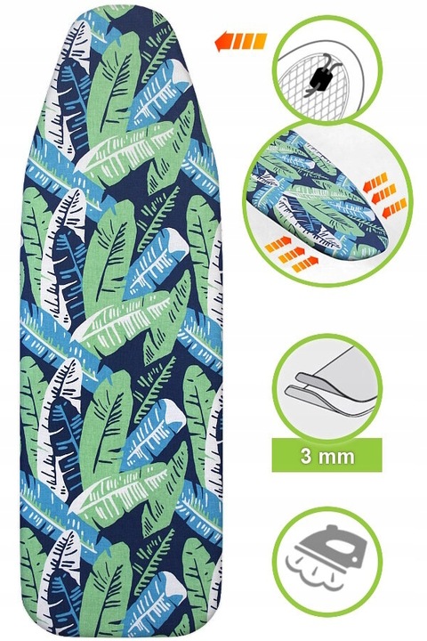 Pokrowiec na deskę do prasowania Amazonia Premium z podkładem BAWEŁNA 100%