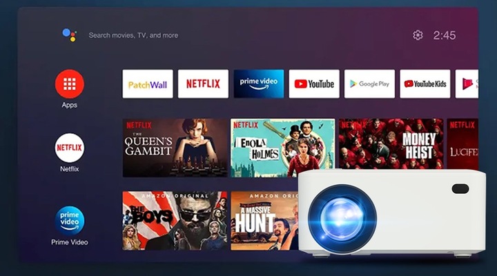 PROJEKTOR RZUTNIK ANDROID SMART TV WIFI FULL HD 7000lm 400 ANSI LED BT