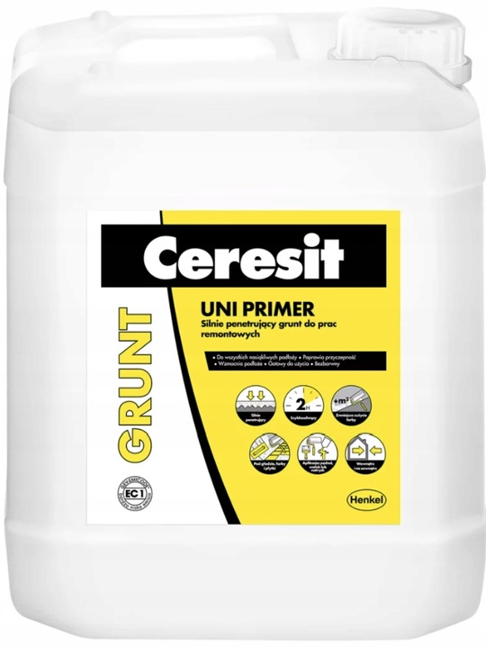Grunt CERESIT UNI Primer 5L - Silnie Penetrujący, Wysoka Jakość