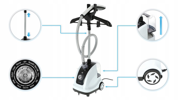 Stojąca parownica do ubrań Stacja parowa Żelazko Steamer KREXUS Duża